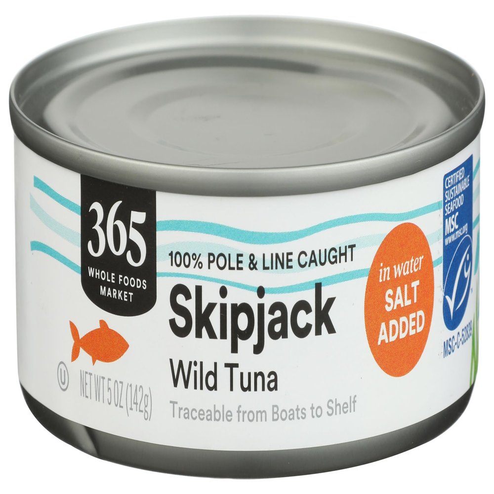 365 by Whole Foods Market, Salted Skipjack Tuna in Water, 5 Ounce