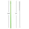 10.5" Long Rainbow Colored Reusable Plastic Replacement Straws, Fits Most Tumblers, Set of 10 with Cleaning Brush (Blue) view 4