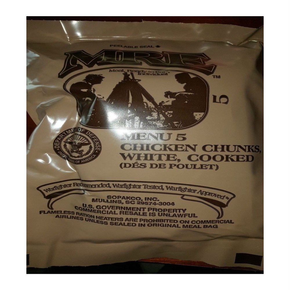 Andrews Corner MRE Meals Survival Food 2019 US MILITARY MEALS READY TO EAT Meal Prepper Food (Chicken Chunks - Meal 5)