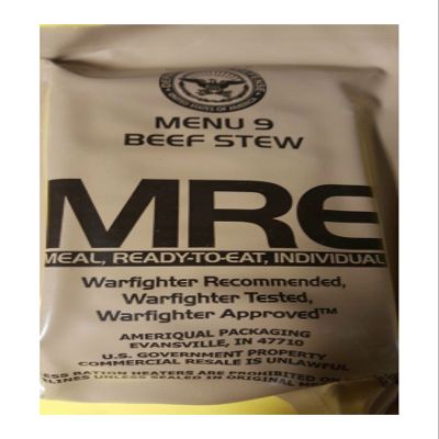 Andrews Corner MRE Meals Survival Food 2019 US MILITARY MEALS READY TO EAT Meal Prepper Food (Beef Stew - Meal 9)