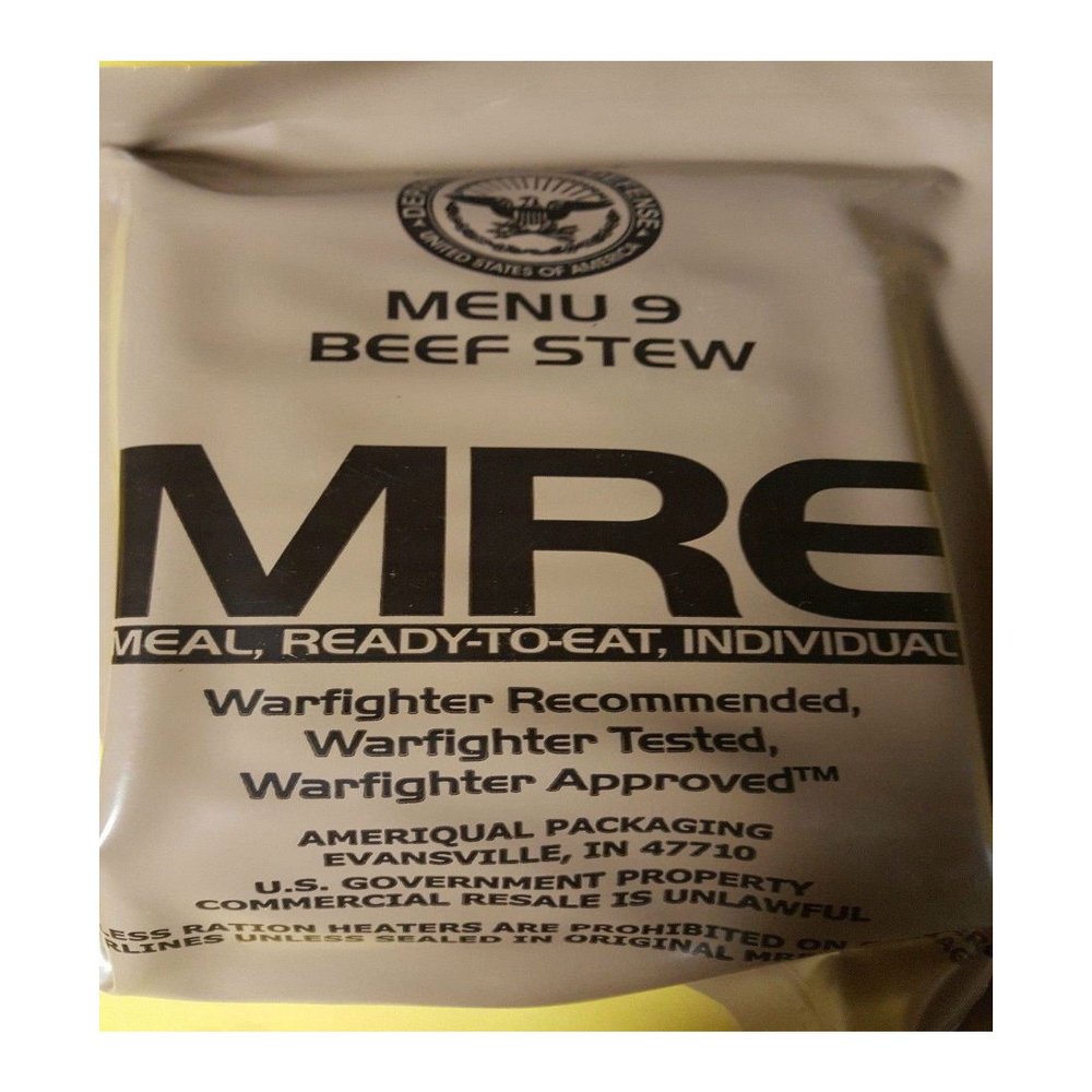 Andrews Corner MRE Meals Survival Food 2019 US MILITARY MEALS READY TO EAT Meal Prepper Food (Beef Stew - Meal 9)