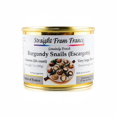 Straight from France Genuinely French, French Helix Pomatia Wild Burgundy Canned Escargots Snails, Keto & Paleo Friendly, 2 Dozen