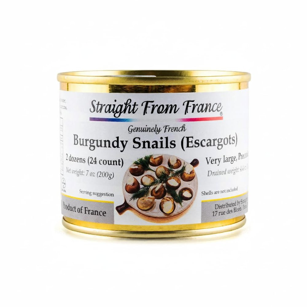 Straight from France Genuinely French, French Helix Pomatia Wild Burgundy Canned Escargots Snails, Keto & Paleo Friendly, 2 Dozen