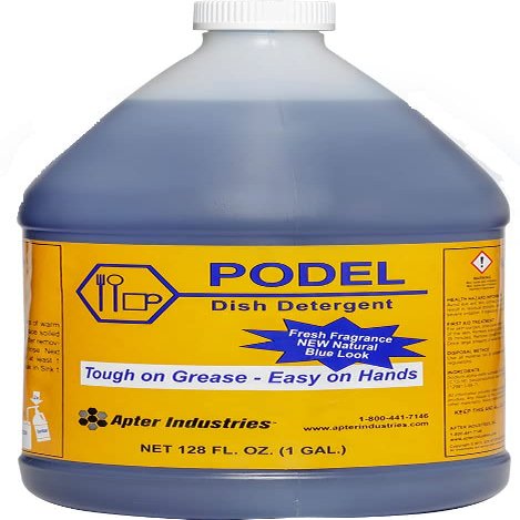 Apter Industries Podel Concentrated Dish Detergent - Highly Concentrated Detergent - Use Less and Clean More, 1 Gallon