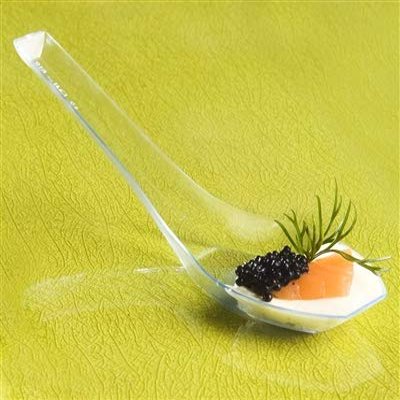 100 Disposable Plastic Clear Chinese Soup Spoons Asian Soup Spoons Appetizer Dessert Spoon Tasting spoons & Sample Spoon (100 Clear Asian Spoons)