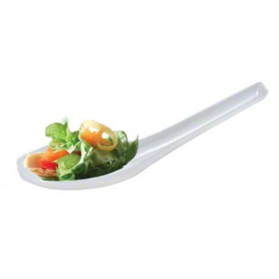 100 Disposable Plastic White Chinese Soup Spoons Asian Soup Spoons Dessert Spoon Tasting spoons & Sample Spoon (100 White Asian Spoons)