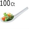 100 Disposable Plastic White Chinese Soup Spoons Asian Soup Spoons Dessert Spoon Tasting spoons & Sample Spoon (100 White Asian Spoons) view 3