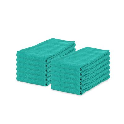 Arkwright Surgical Huck Towels - (Pack of 12) Lint Free & Highly Absorbent Pre-Treated Cotton Cleaning Cloths, Perfect for Medical, Auto Detailing, Window Glass, and Shop, 16 x 26 in, Hunter Green