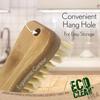 LOLA Bamboo Scrub Brush for Cleaning, Ergonomic Sustainable Durable Poly Bristles Made from Recycled Soda/Water Bottles Easy Hang Hole 1 Pack view 3