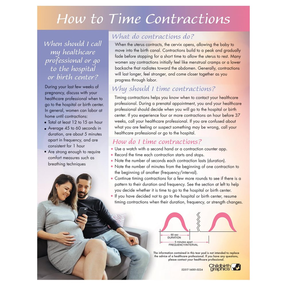 How to Time Contractions Tear Pad, English/Spanish