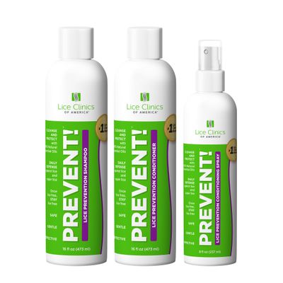 Lice Clinics Lice Prevention 3-Pack 16oz Shampoo, Conditioner & Spray Kit