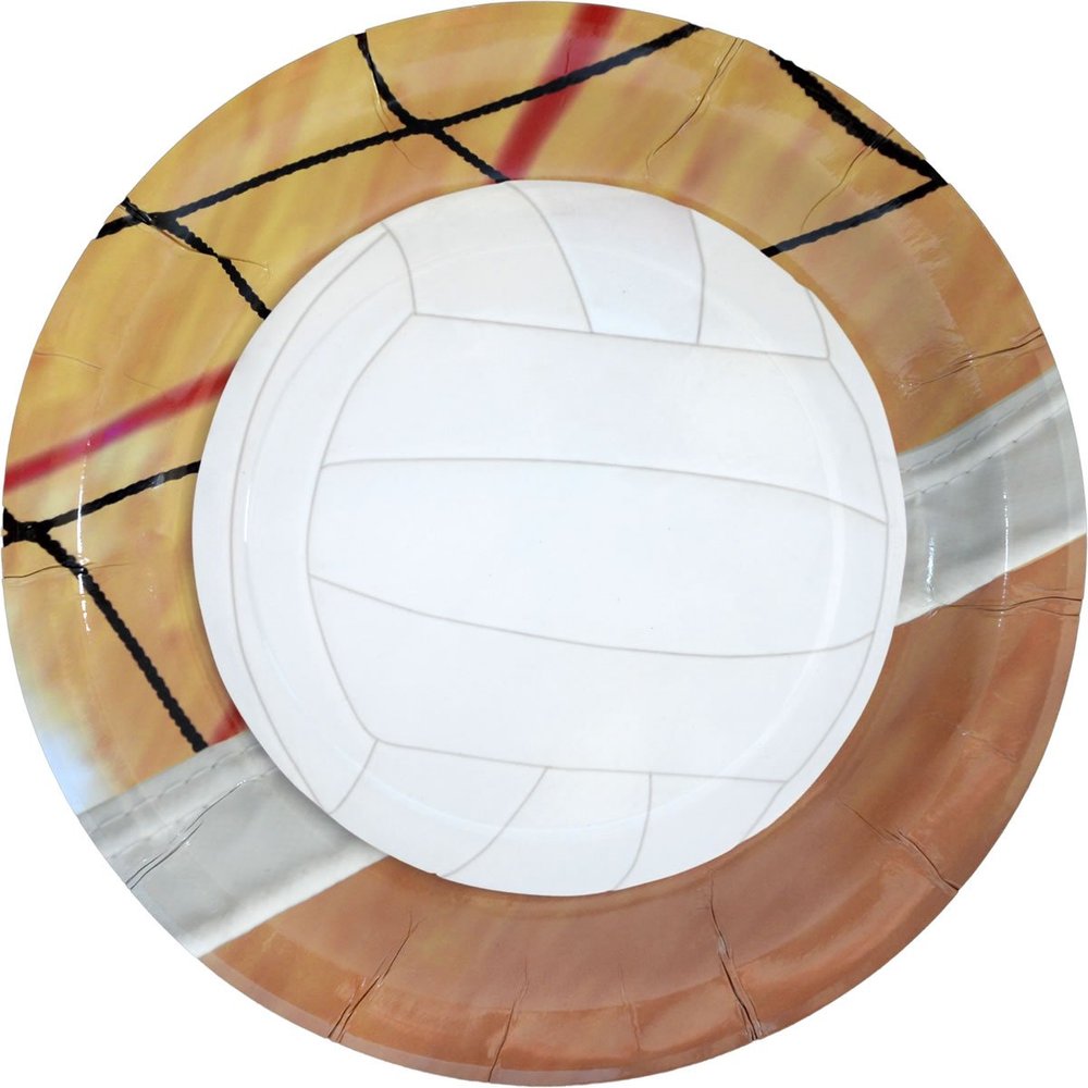 Club Pack Volleyball Game Printed 9in Paper Plates Box of 96