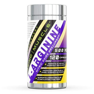 Amazing Muscle L-Arginine Essential Amino Acid Supplement | 500 Mg Per Serving | 120 Capsules | Workout Muscle Recovery