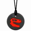 Munchables Dinosaur Skull Sensory Chew Necklace  Chewy Fidget Toy for Adults, Boys and Girls (Red) view 1