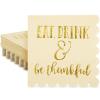Blue Panda Cocktail Napkins Party Supplies Table Decorations, Eat Drink and Be Thankful (5 x 5 in), Pack of 50 view 1