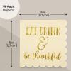 Blue Panda Cocktail Napkins Party Supplies Table Decorations, Eat Drink and Be Thankful (5 x 5 in), Pack of 50 view 2