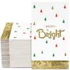 100 Pack Christmas Guest Napkins Merry & Bright  Holiday Party Paper Napkins with Gold Foil and Christmas Tree Design for Dinner, Cocktail, and Dessert Tables view 1