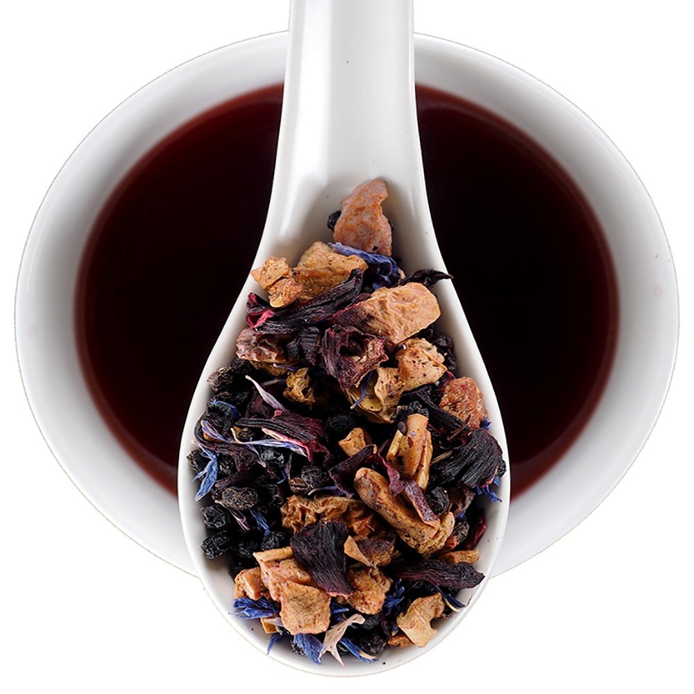 Blueberry Hibiscus Herbal Tea, Caffeine Free Fruit Infusion Rich in Antioxidants, Loose Leaf 12 Ounce Bulk Bag