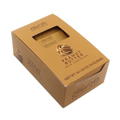 Ethel M Chocolates Premium Milk Chocolate Peanut Butter Filled Bars, Individually Wrapped Chocolate Candy Bars, for Gifting, Holidays & Everyday Indulgence (24 Pieces)