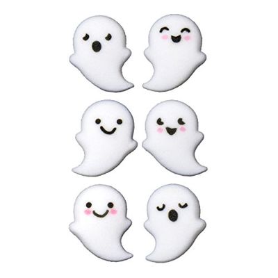 12 Ct. Ghost Buddies Assortment Edible Sugar Dec-Ons Decorations Cupcake Topppers