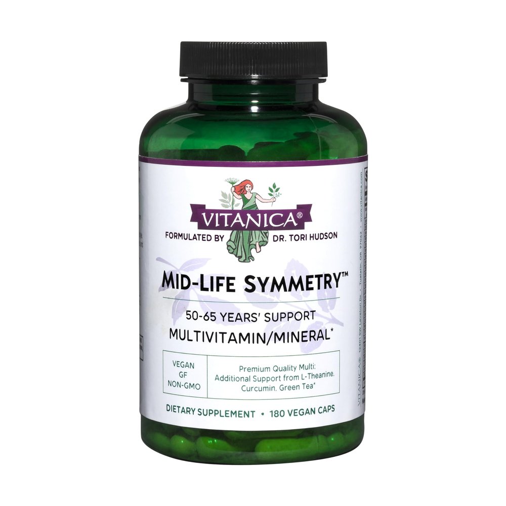 Vitanica - Mid-Life Symmetry, 50-65 High Potency Multivitamin and Mineral, Vegan, 180 Capsules