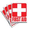 (4) First Aid Kit Sticker Sign Self Adhesive Decal 5"x4" for Car, Office or Business Emergency First Aid Kit Sign view 1