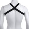 ACSUSS Men's Criss-Cross Elastic Nylon Double Shoulder Chest Muscle Support Brace Black One Size view 4