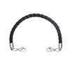 LinnaLove Stainless Steel Interchangeable Chain for Medical Alert id Bracelets for Women and Men (Leather-Black-6 in) view 1