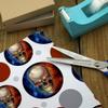 GRAPHICS & MORE Skull Blue Red Flaming Glowing Eyes Gift Wrap Wrapping Paper Roll view 3