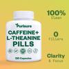 Purisure Caffeine Theanine Capsules, Caffeine Pills 100mg L Theanine for Pre Workout, Energy, and Clarity, Energy Pills for Fatigue, Nootropic Supplement, 120 Day Supply view 2
