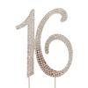 Honbay 16 Cake Topper Premium Sparkly Crystal Rhinestones Cake Topper Cake Decoration for Sweet 16th Birthday Party (16 Silver) view 1