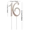 Honbay 16 Cake Topper Premium Sparkly Crystal Rhinestones Cake Topper Cake Decoration for Sweet 16th Birthday Party (16 Silver) view 2