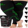 Mojo - Compression Socks Footless for Women and Men 20-30mmHg - Extra Wide Compression Full Leg Sleeve for Varicose Veins Circulation, Lymphedema, DVT - Black/Green, 3X-Large - A609 view 1