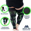 Mojo - Compression Socks Footless for Women and Men 20-30mmHg - Extra Wide Compression Full Leg Sleeve for Varicose Veins Circulation, Lymphedema, DVT - Black/Green, 3X-Large - A609 view 3