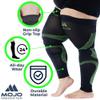 Mojo - Compression Socks Footless for Women and Men 20-30mmHg - Extra Wide Compression Full Leg Sleeve for Varicose Veins Circulation, Lymphedema, DVT - Black/Green, 3X-Large - A609 view 4