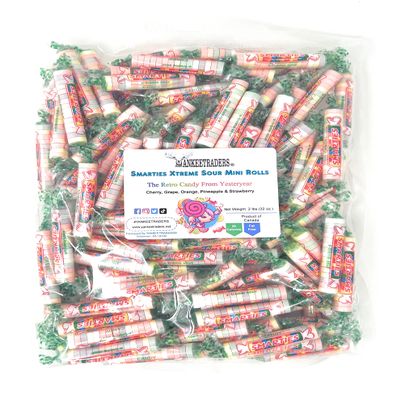 Ce De X-Treme Sour Smarties Candy Rolls - 2 lb bag