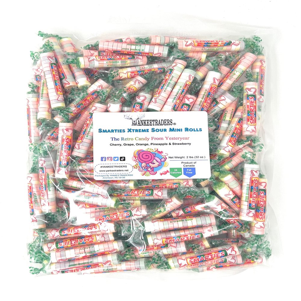 Ce De X-Treme Sour Smarties Candy Rolls - 2 lb bag