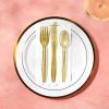 Juvale Gold Plastic Silverware - 96-Piece Set, Gold, Formal - Disposable Utensils & Plastic Forks & Spoons for Weddings & Parties view 2
