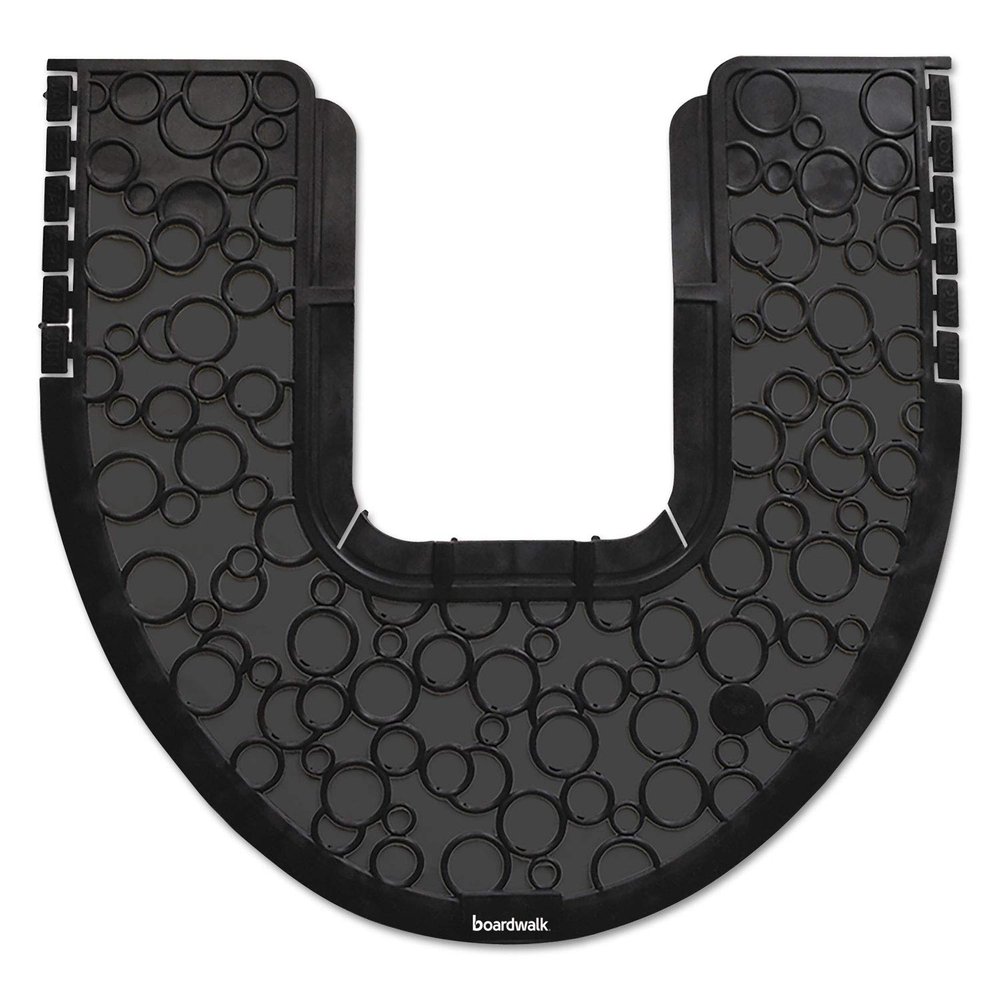 Boardwalk Commode Mat 2.0, Absorbant, Rubber, 22 X 22, Black, 6/carton