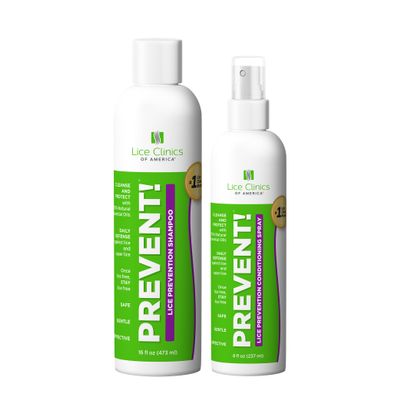 Lice Clinics of America Daily Lice Prevention Kit  Shampoo 16oz & Spray | Repels Lice with 100% Natural Essential Oils (2 Pack)