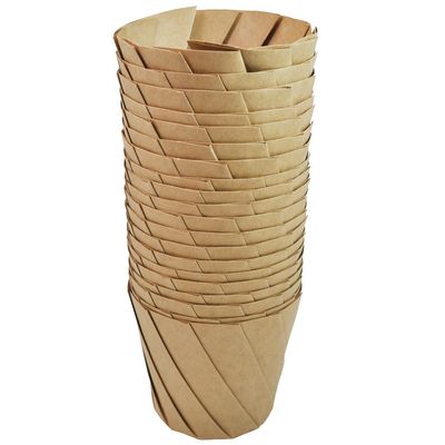 Artnap AMOK004 Disposable Tableware, Brown, 3.9 x 2.8 x 3.5 inches (10 x 7 x 9 cm), Origami Cup, Pack of 20