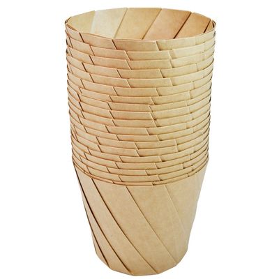 Artnap AMOK003 Disposable Tableware, Brown, 4.9 x 3.3 x 3.9 inches (12.5 x 8.5 x 10 cm), Origami Cup, Pack of 20