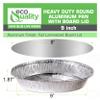 EcoQuality (200 Pack) - 9 Inch Disposable Round Aluminum Foil Take-Out Pans with Board Lids Set - Disposable Tin Containers, Perfect for Baking, Cooking, Catering, Parties, Restaurants view 2
