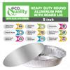EcoQuality (200 Pack) - 9 Inch Disposable Round Aluminum Foil Take-Out Pans with Board Lids Set - Disposable Tin Containers, Perfect for Baking, Cooking, Catering, Parties, Restaurants view 3