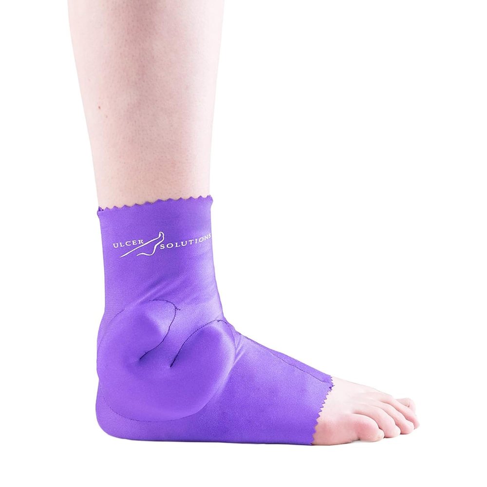 Ulcer Solutions Ankle Keeper  Physician-Designed Ankle Protector for Pressure Sores, Offloading Cushion for Pressure Ulcers, Enhanced Mobility & Comfort, Lightweight & Stretchable, Discreet Support for Injury Recovery & Senior Care, (Small: <7.5 Inc