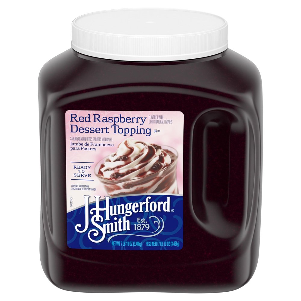 J. Hungerford Smith Red Raspberry Dessert Topping, 122 oz Wide Mouth Jug, 3 Pack
