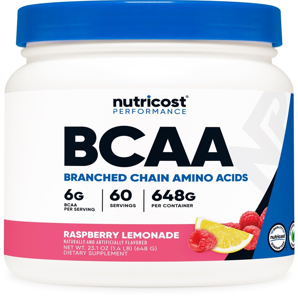 Nutricost BCAA Powder (Raspberry Lemonade, 60 Servings) - Optimal 2:1:1 Ratio