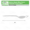 Disposable Plastic Cutlery Spoons (50 Count) - White Disposable Plastic Spoons Medium Weight - Great for Soups, Kitchen, Office, Togo, Lunch, Cafeterias, Restaurants by EcoQuality view 3