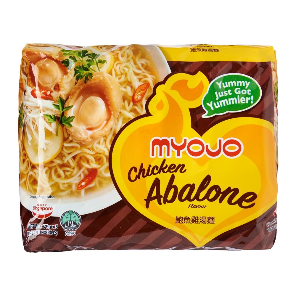 10-Pack Singapore Best Brand / Myojo Chicken Abalone / Luxurious Combination Of Abalone, Chicken Soup & Spices / Lavishly Tasty / A Must Try Flavor / 10 packs x 80g