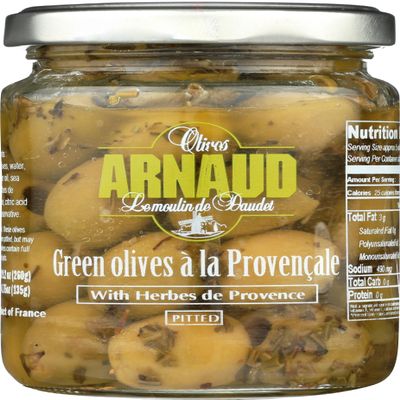 ARNAUD Pitted Green Olives, 9.2 OZ